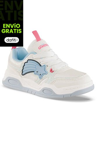 Tenis Casuales Hobor Blanco-Azul Los Gomosos Para Niña Los Gomosos