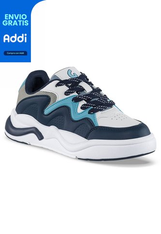 Tenis Urbanos Ogrimi Blanco-Azul O Los Gomosos Para Niño Los Gomosos