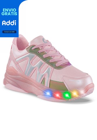 Tenis Patines Luces Tiff Rosa Los Gomosos Para Niña Los Gomosos