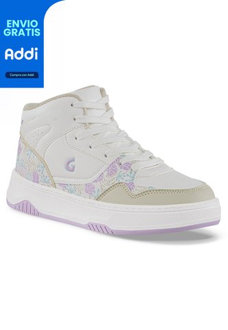 Tenis Urbanos Geximu Blanco-Lila Los Gomosos Para Niña Los Gomosos
