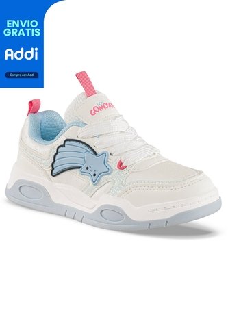 Tenis Casuales Hobor Blanco-Azul Los Gomosos Para Niña Los Gomosos
