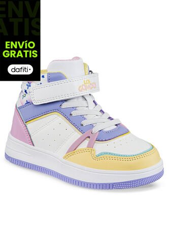 Tenis Reffor Blanco-Lila Para Niña Los Gomosos Los Gomosos