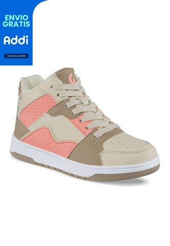 Tenis Urbanos Kuxoj Beige-Coral Los Gomosos Para Niña Los Gomosos