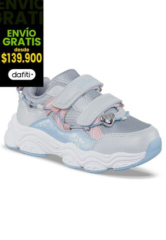 Tenis Urbanos Febar Blanco-Gris Los Gomosos Para Niña Los Gomosos