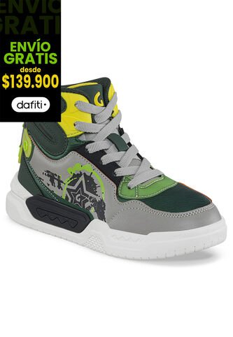 Tenis Urbanos Pidar Gris-Verde Los Gomosos Para Niño Los Gomosos