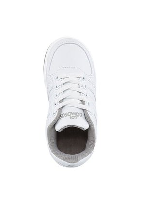 Tenis Escolares Boby Cordon New Blanco-Gris Para Niño Y Niña Los Gomosos