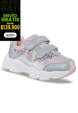 Tenis Urbanos Febar Gris-Rosa Los Gomosos Para Niña Los Gomosos