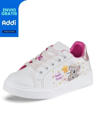 Tenis Casuales Noggin Blanco-Rosa Los Gomosos Para Niña Los Gomosos