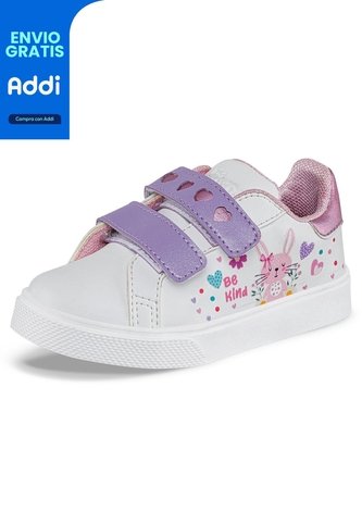 Tenis Casuales Reny Blanco-Rosa Los Gomosos Para Niña Los Gomosos