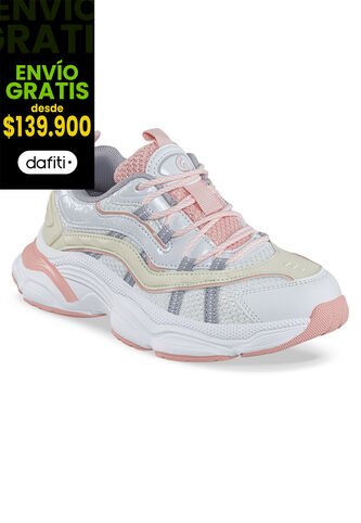 Tenis Urbanos Gevon Blanco-Gris Los Gomosos Para Niña Los Gomosos