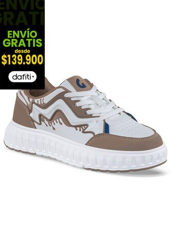 Tenis Urbanos Zecol Blanco-Café Los Gomosos Para Niño Los Gomosos
