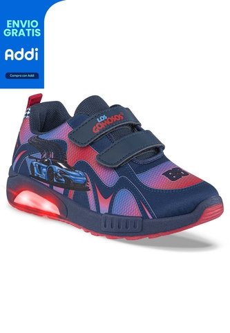 Tenis Con Luces Kenok Azul O-Rojo Para Niño Los Gomosos Los Gomosos