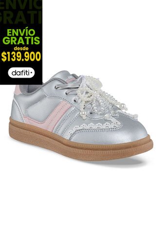 Tenis Casuales Tagal Plata-Rosa Los Gomosos Para Niña Los Gomosos