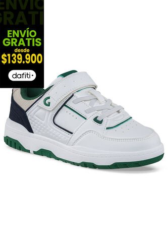 Tenis Urbanos Pifot Blanco-Verde Los Gomosos Para Niño Los Gomosos
