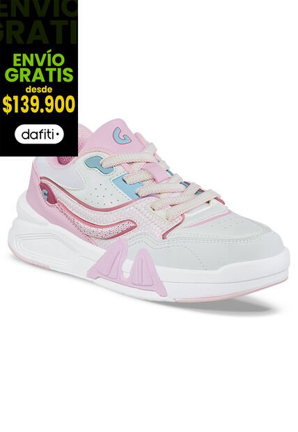 Tenis Urbanos Hopaw Blanco-Rosa Los Gomosos Para Niña
