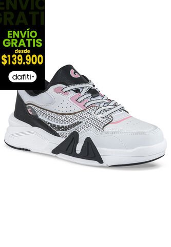 Tenis Urbanos Hopaw Blanco-Negro Los Gomosos Para Niña Los Gomosos