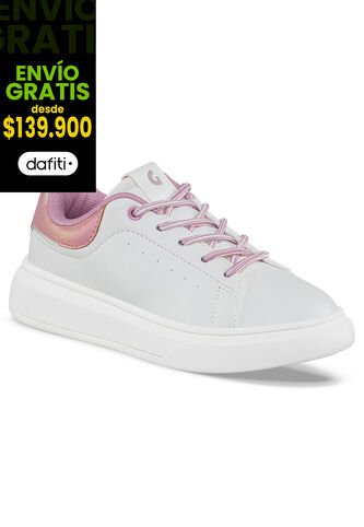 Tenis Casuales Kivra Blanco-Rosa Los Gomosos Para Niña Los Gomosos