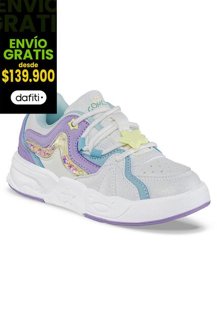 Tenis Urbanos Riboty Blanco-Azul Los Gomosos Para Niña