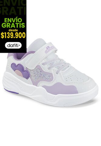 Tenis Urbanos Reguw Blanco-Lila Los Gomosos Para Niña Los Gomosos