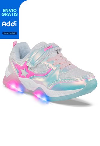 Tenis Luces Lunex Blanco Para Niña Los Gomosos Los Gomosos