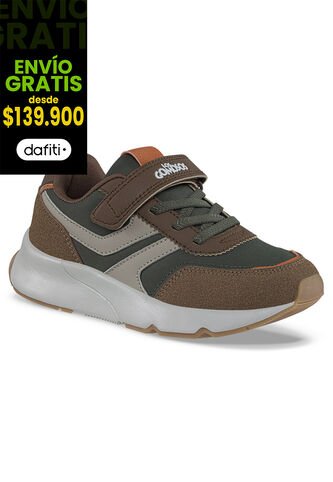 Tenis Urbanos Jidom Café-Verde Los Gomosos Para Niño Los Gomosos