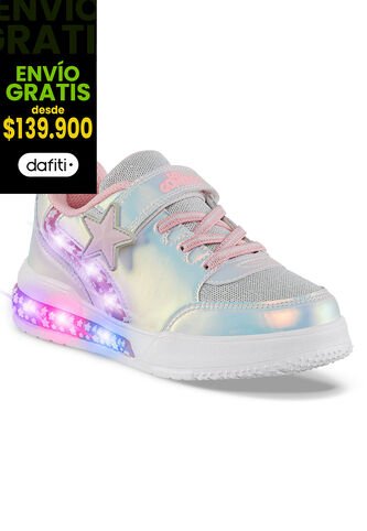 Tenis Luces Tekari Blanco Los Gomosos Para Niña Los Gomosos