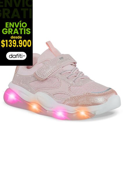 Tenis Luces Monla Rosa Los Gomosos Para Niña