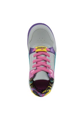 Tenis Con Luces Grosur Gris-Fuc Para Niña Los Gomosos