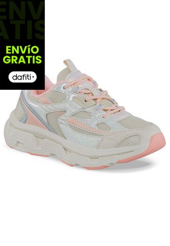 Tenis Urbanos Hysi Beige-Coral Los Gomosos Para Niña Los Gomosos