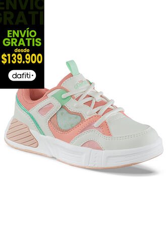 Tenis Casuales Jipot Blanco-Coral Los Gomosos Para Niña Los Gomosos