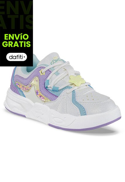 Tenis Urbanos Riboty Blanco-Azul Los Gomosos Para Niña
