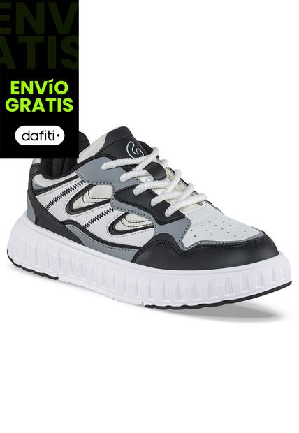 Tenis Urbanos Patar Blanco-Negro Los Gomosos Para Niño