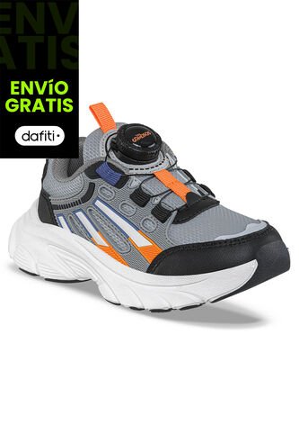 Tenis Urbanos Vadom Gris-Naranja Los Gomosos Para Niño Los Gomosos