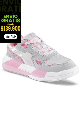 Tenis Urbanos Unical Blanco-Rosa Los Gomosos Para Niña Los Gomosos