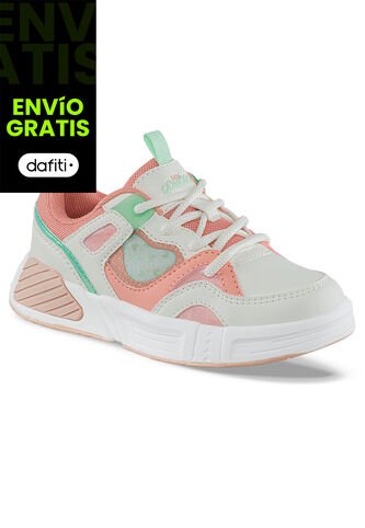 Tenis Casuales Jipot Blanco-Coral Los Gomosos Para Niña Los Gomosos