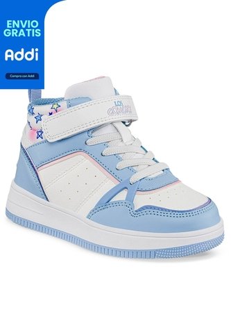 Tenis Reffor Blanco-Azul Para Niña Los Gomosos Los Gomosos