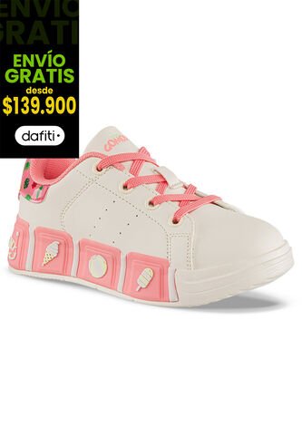 Tenis Casuales Ferinn Beige-Rosa Los Gomosos Para Niña Los Gomosos