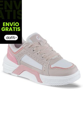 Tenis Casuales Tazimo Blanco-Rosa Los Gomosos Para Niña