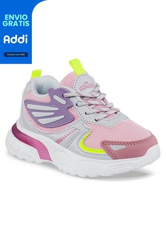 Tenis Nupis Rosa-Gris Para Niña Los Gomosos Los Gomosos