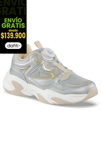 Tenis Urbanos Ganila Plata Los Gomosos Para Niña
