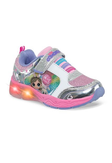 Tenis Con Luces Nahira Blanco-Rosa Para Niña Los Gomosos