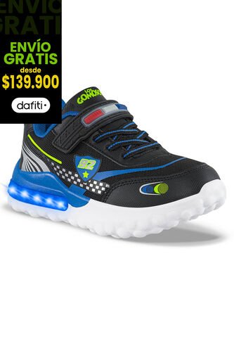 Tenis Con Luces Chitter Negro Los Gomosos Para Niño Los Gomosos