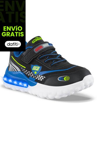 Tenis Con Luces Chitter Negro Los Gomosos Para Niño Los Gomosos