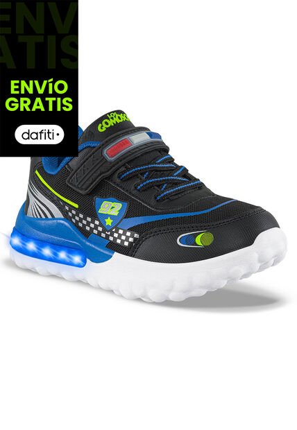 Tenis Con Luces Chitter Negro Los Gomosos Para Niño