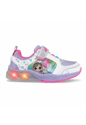 Tenis Con Luces Nahira Blanco-Lila Para Niña Los Gomosos