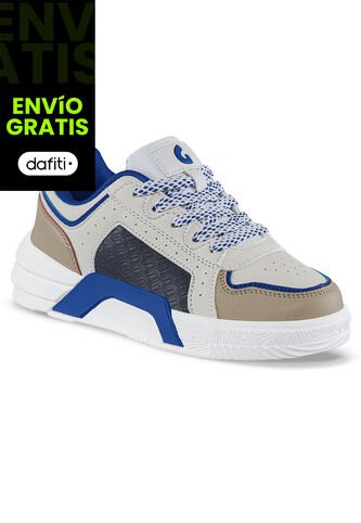 Tenis Urbanos Miro Beige-Azul Los Gomosos Para Niño Los Gomosos