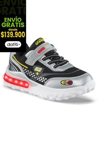 Tenis Con Luces Chitter Plata Los Gomosos Para Niño Los Gomosos