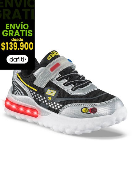 Tenis Con Luces Chitter Plata Los Gomosos Para Niño