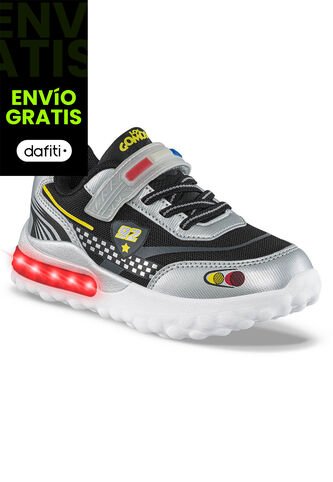 Tenis Con Luces Chitter Plata Los Gomosos Para Niño Los Gomosos