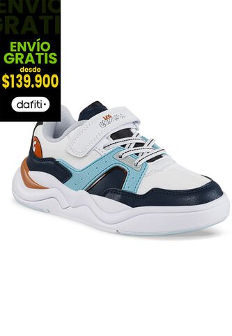 Tenis Casuales Tynar Blanco-Azul O Los Gomosos Para Niño Los Gomosos
